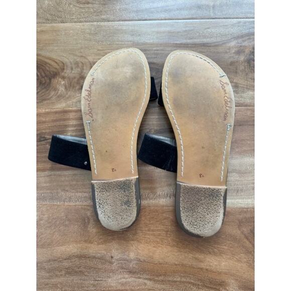 Sam Edelman Gala Black Suede Two-Strap Leather Slide Sandals- Size 8.5 - Picture 6 of 7